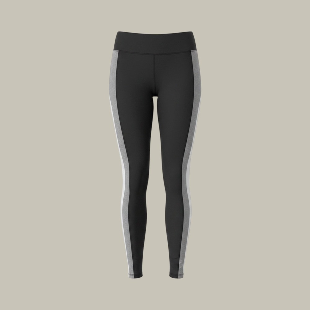 Athleta Crest‎ Colorblock Tight Leggings Black Gray White Size M